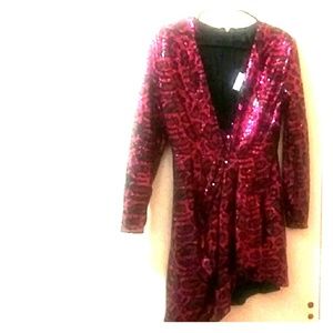 TopShop Sequins Asymmetrical Dress